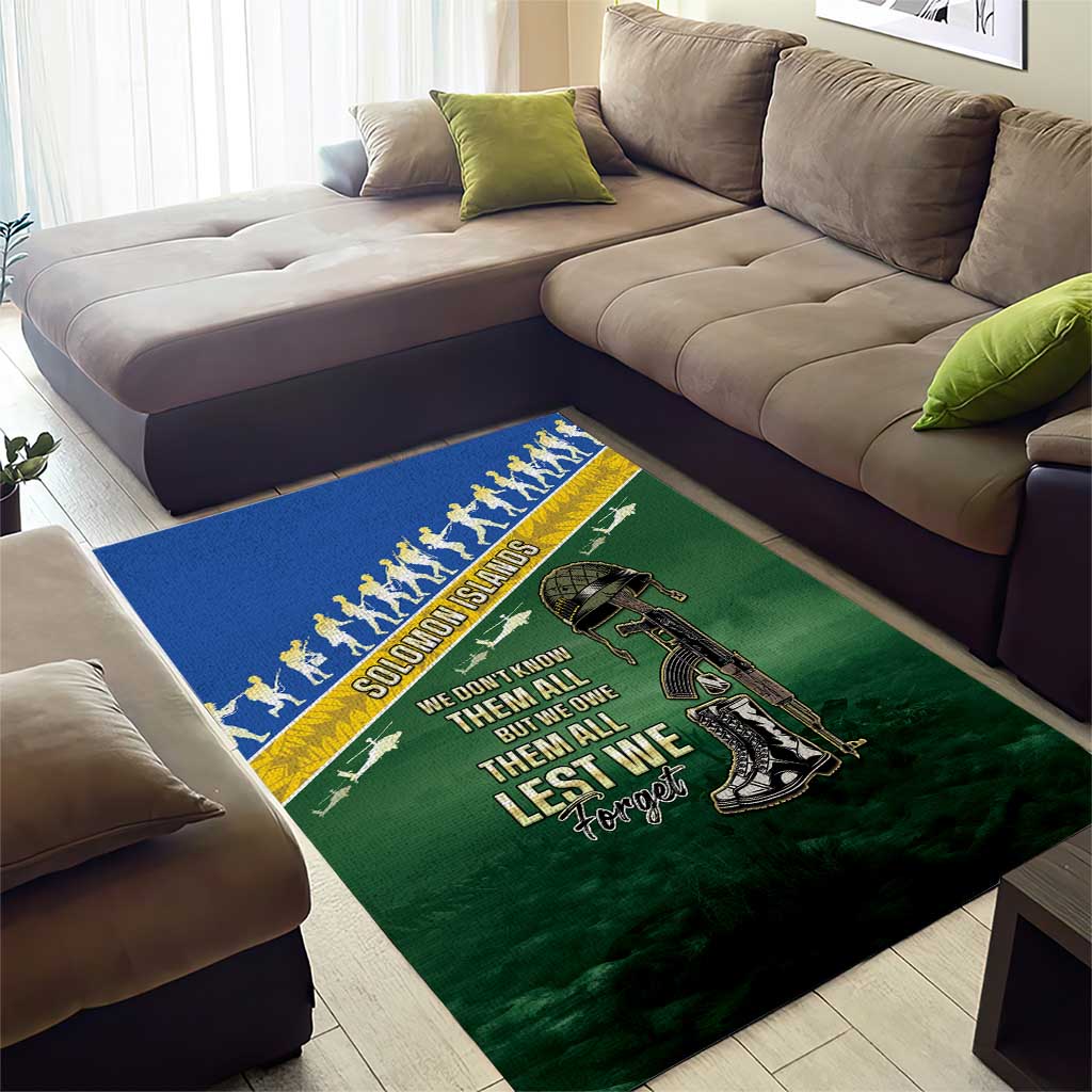 Solomon Islands Remembrance Day Area Rug Lest We Forget