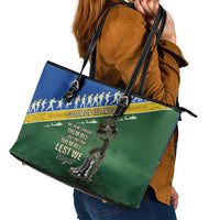 Solomon Islands Remembrance Day Leather Tote Bag Lest We Forget