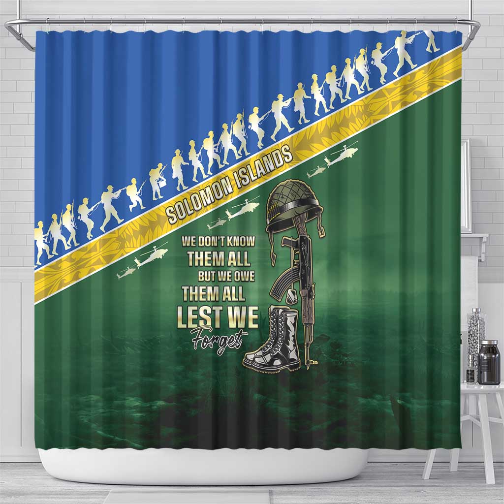 Solomon Islands Remembrance Day Shower Curtain Lest We Forget LT05 - Polynesian Pride