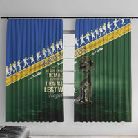 Solomon Islands Remembrance Day Window Curtain Lest We Forget LT05 With Hooks Green - Polynesian Pride