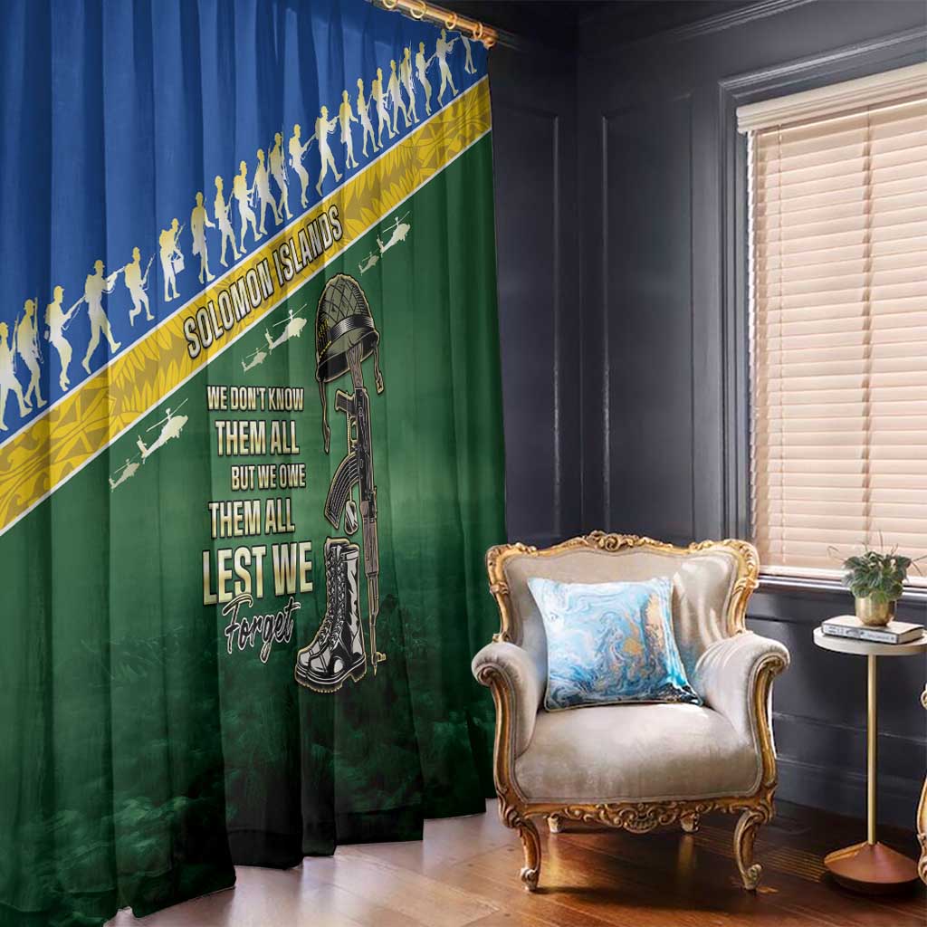 Solomon Islands Remembrance Day Window Curtain Lest We Forget LT05 - Polynesian Pride