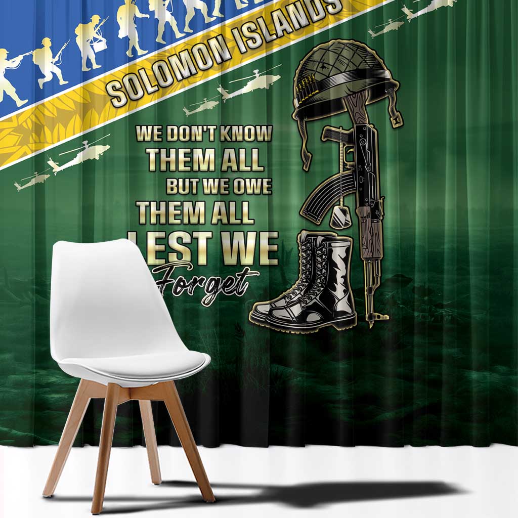 Solomon Islands Remembrance Day Window Curtain Lest We Forget LT05 - Polynesian Pride