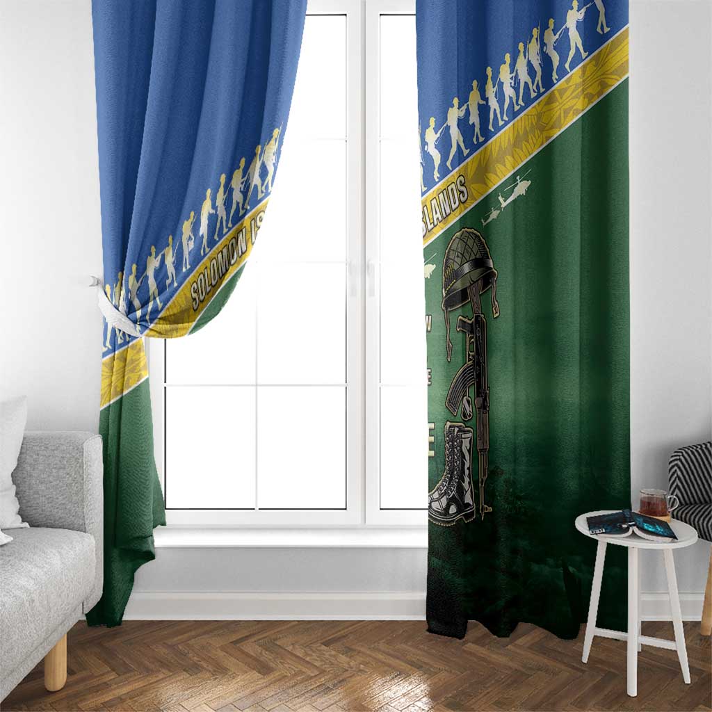 Solomon Islands Remembrance Day Window Curtain Lest We Forget LT05 - Polynesian Pride