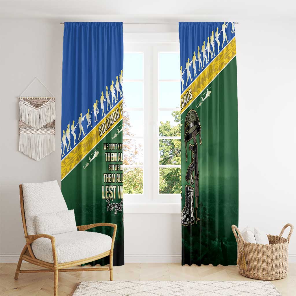 Solomon Islands Remembrance Day Window Curtain Lest We Forget LT05 - Polynesian Pride