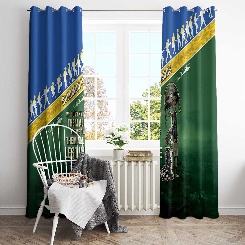 Solomon Islands Remembrance Day Window Curtain Lest We Forget LT05 - Polynesian Pride
