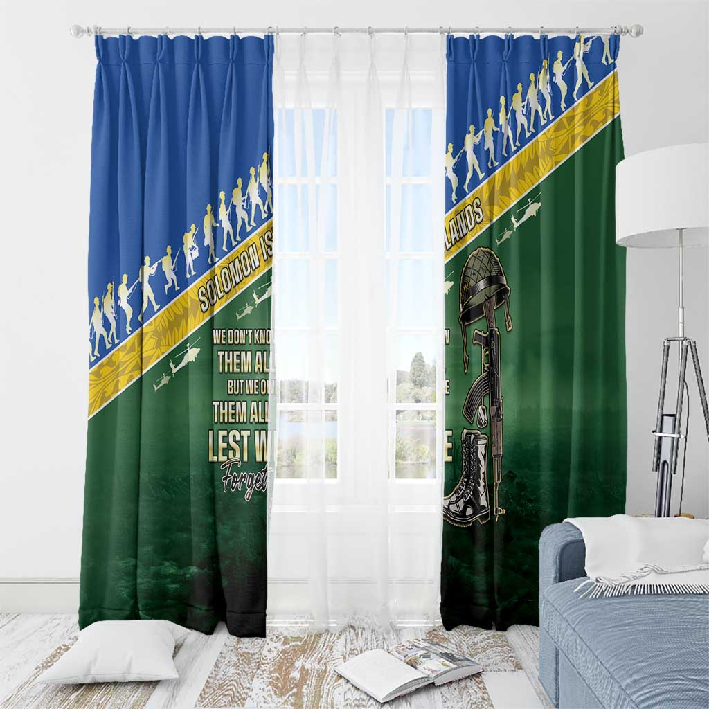Solomon Islands Remembrance Day Window Curtain Lest We Forget LT05 - Polynesian Pride