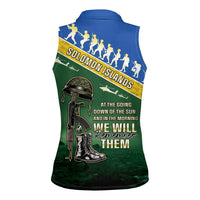 Solomon Islands Remembrance Day Women Sleeveless Polo Shirt Lest We Forget