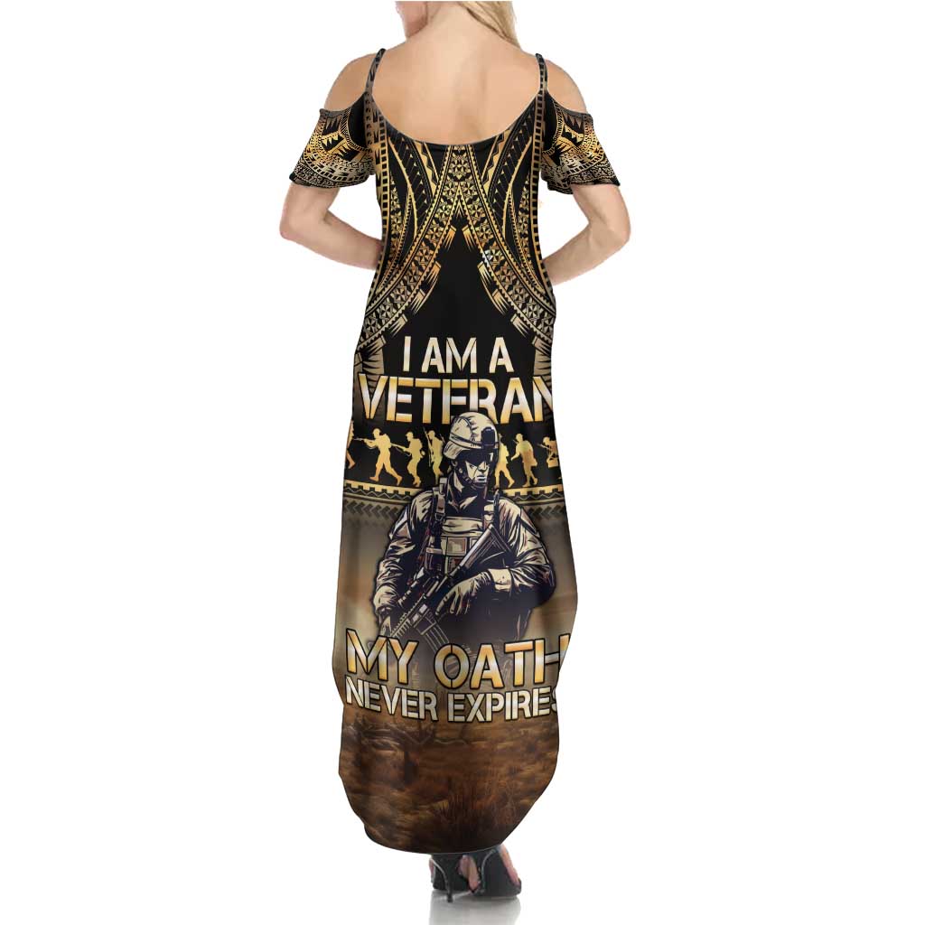 Polynesia Veterans Day Family Matching Summer Maxi Dress and Hawaiian Shirt Thank You Veterans Polynesian Pattern