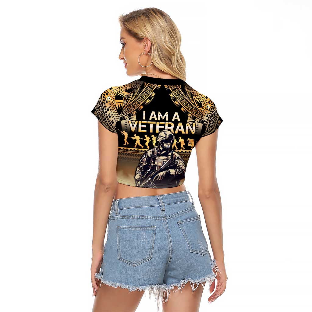 Polynesia Veterans Day Raglan Cropped T Shirt Thank You Veterans Polynesian Pattern