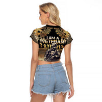 Polynesia Veterans Day Raglan Cropped T Shirt Thank You Veterans Polynesian Pattern