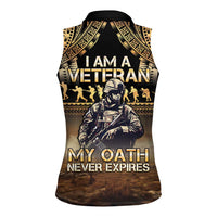 Polynesia Veterans Day Women Sleeveless Polo Shirt Thank You Veterans Polynesian Pattern