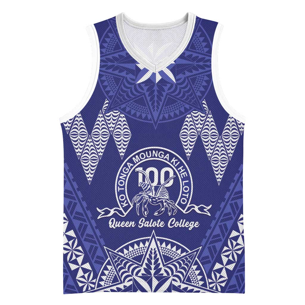 Personalised Queen Salote College Centenary Basketball Jersey Tongan Kupesi Pattern - Polynesian Pride