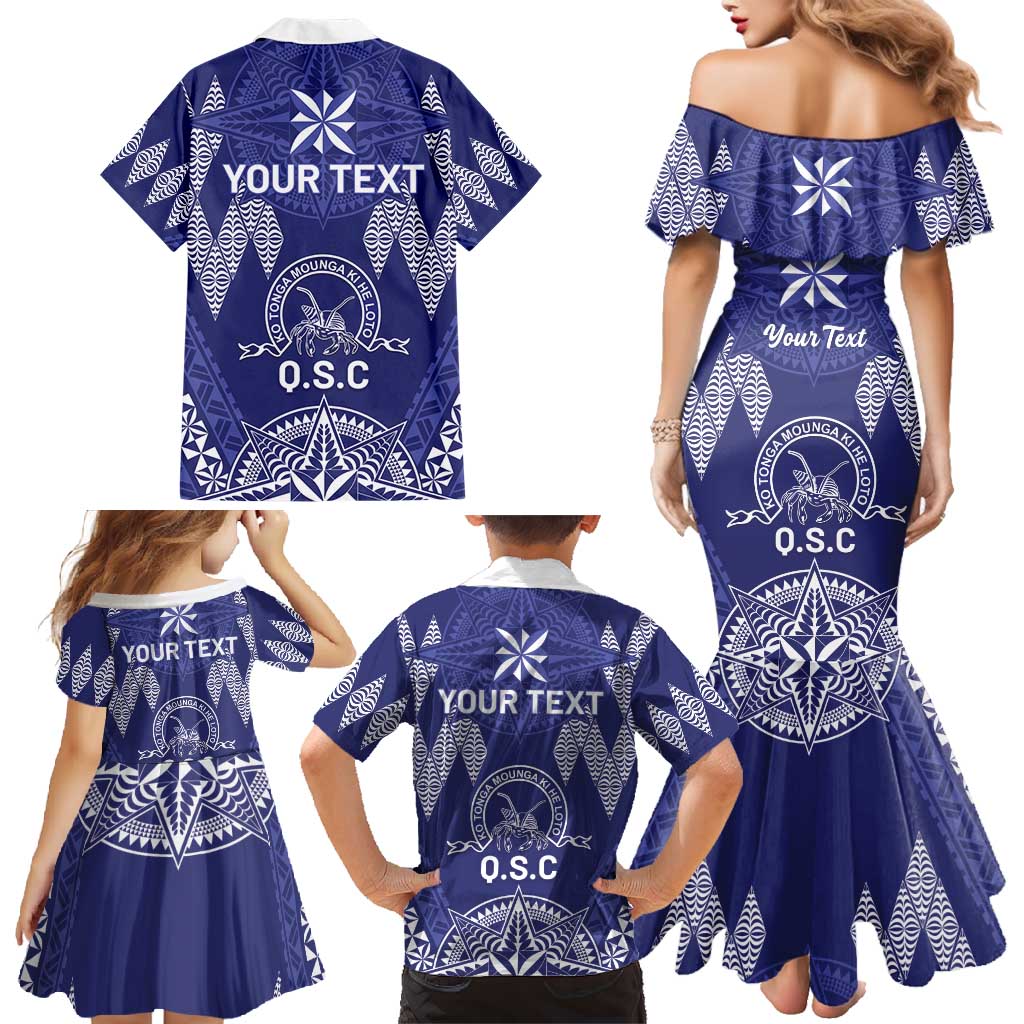 Personalised Queen Salote College Centenary Family Matching Mermaid Dress and Hawaiian Shirt Tongan Kupesi Pattern LT05 - Polynesian Pride