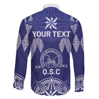 Personalised Queen Salote College Centenary Family Matching Off The Shoulder Long Sleeve Dress and Hawaiian Shirt Tongan Kupesi Pattern LT05 - Polynesian Pride