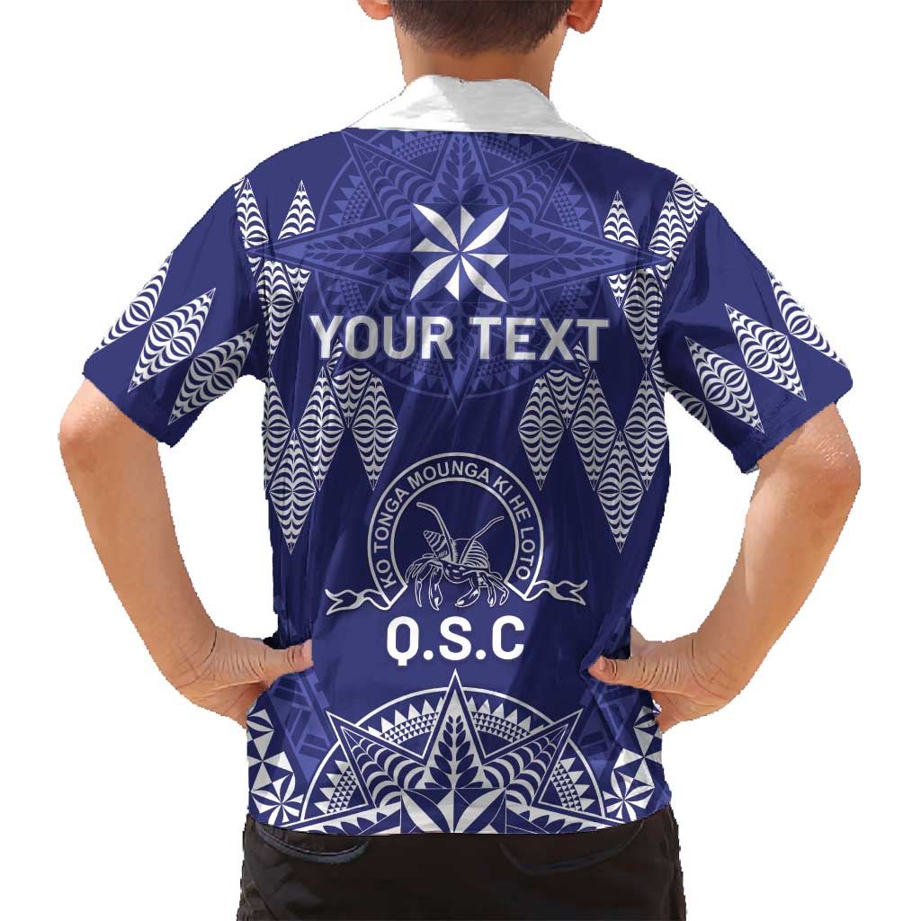 Personalised Queen Salote College Centenary Family Matching Off Shoulder Maxi Dress and Hawaiian Shirt Tongan Kupesi Pattern - Polynesian Pride