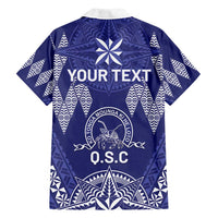 Personalised Queen Salote College Centenary Family Matching Off Shoulder Short Dress and Hawaiian Shirt Tongan Kupesi Pattern - Polynesian Pride