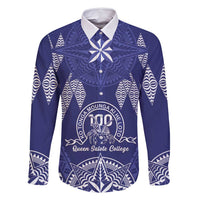Personalised Queen Salote College Centenary Family Matching Off Shoulder Short Dress and Hawaiian Shirt Tongan Kupesi Pattern - Polynesian Pride