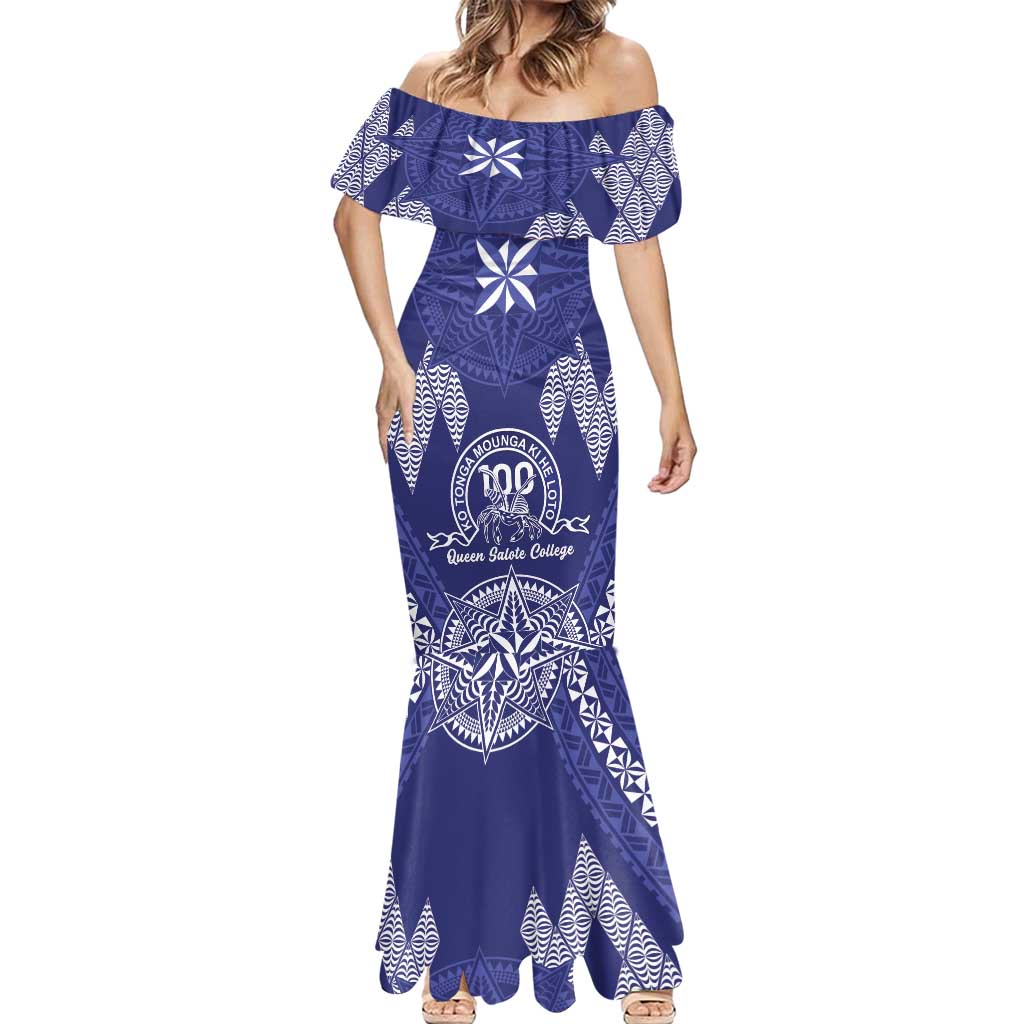 Personalised Queen Salote College Centenary Mermaid Dress Tongan Kupesi Pattern - Polynesian Pride