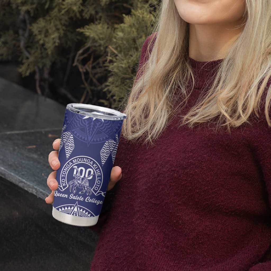 Personalised Queen Salote College Centenary Tumbler Cup Tongan Kupesi Pattern - Polynesian Pride