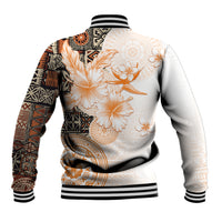 Fiji Baseball Jacket Masi Tapa Pattern Brown LT05 - Polynesian Pride