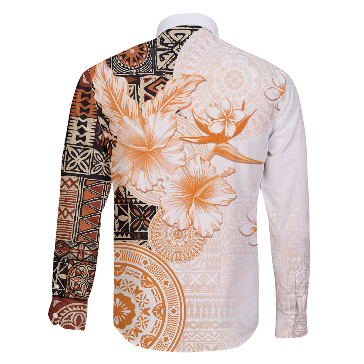 Fiji Family Matching Puletasi Dress and Hawaiian Shirt Masi Tapa Pattern Brown LT05 - Polynesian Pride