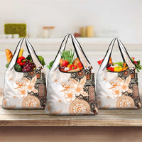 Fiji Grocery Bag Masi Tapa Pattern Brown