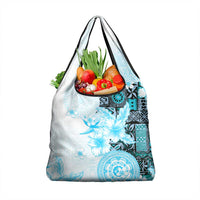 Fiji Grocery Bag Masi Tapa Pattern Blue