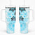 Fiji Tumbler With Handle Masi Tapa Pattern Blue