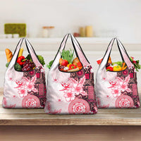 Fiji Grocery Bag Masi Tapa Pattern Red