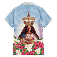 Guam Patroness Family Matching Off Shoulder Maxi Dress and Hawaiian Shirt The Legend Santa Marian Kamalen LT05 - Polynesian Pride