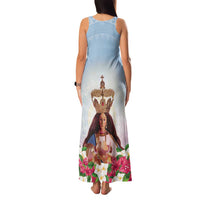 Guam Patroness Family Matching Tank Maxi Dress and Hawaiian Shirt The Legend Santa Marian Kamalen LT05 - Polynesian Pride