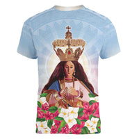 Guam Patroness Women V-Neck T-Shirt The Legend Santa Marian Kamalen