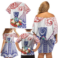 Happy Guam Santa Marian Kamalen Day Family Matching Off Shoulder Short Dress and Hawaiian Shirt LT05 - Polynesian Pride