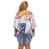 Happy Guam Santa Marian Kamalen Day Family Matching Off Shoulder Short Dress and Hawaiian Shirt LT05 - Polynesian Pride