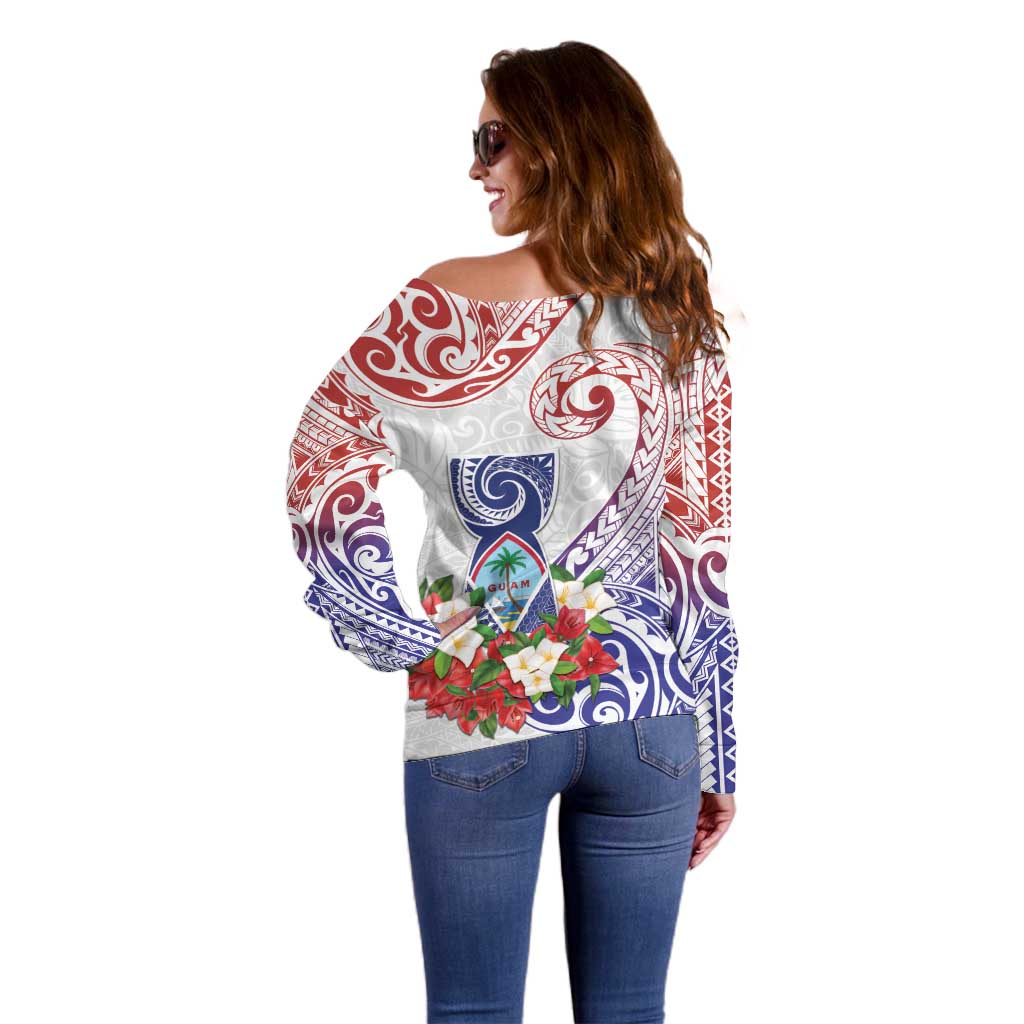 Happy Guam Santa Marian Kamalen Day Off Shoulder Sweater
