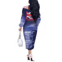 Hawaii MLK Day Off The Shoulder Long Sleeve Dress