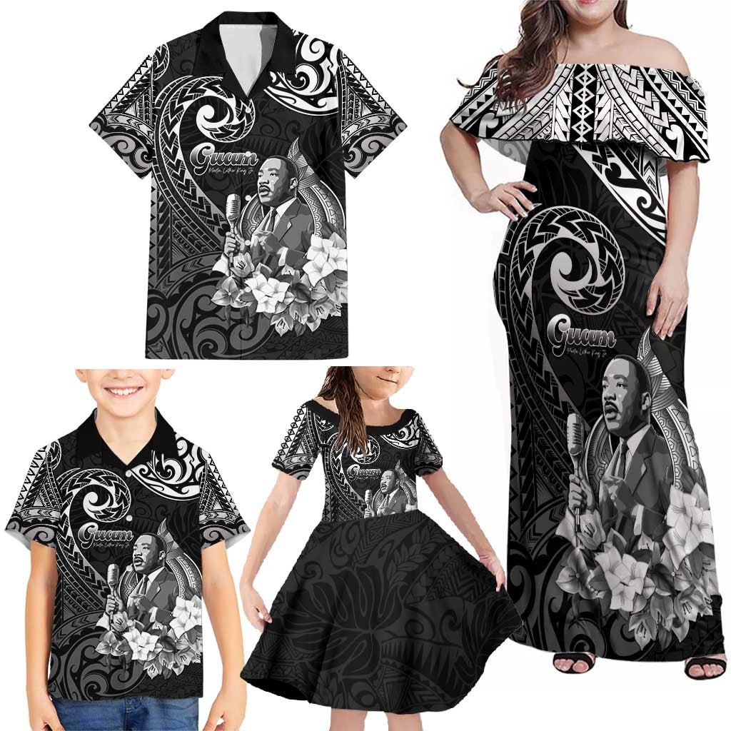 Guam MLK Day Family Matching Off Shoulder Maxi Dress and Hawaiian Shirt The Legacy Of MLK LT05 - Polynesian Pride