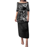 Guam MLK Day Family Matching Puletasi and Hawaiian Shirt The Legacy Of MLK LT05 Mom's Dress Black - Polynesian Pride