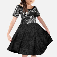 Guam MLK Day Family Matching Tank Maxi Dress and Hawaiian Shirt The Legacy Of MLK LT05 Daughter's Dress Black - Polynesian Pride