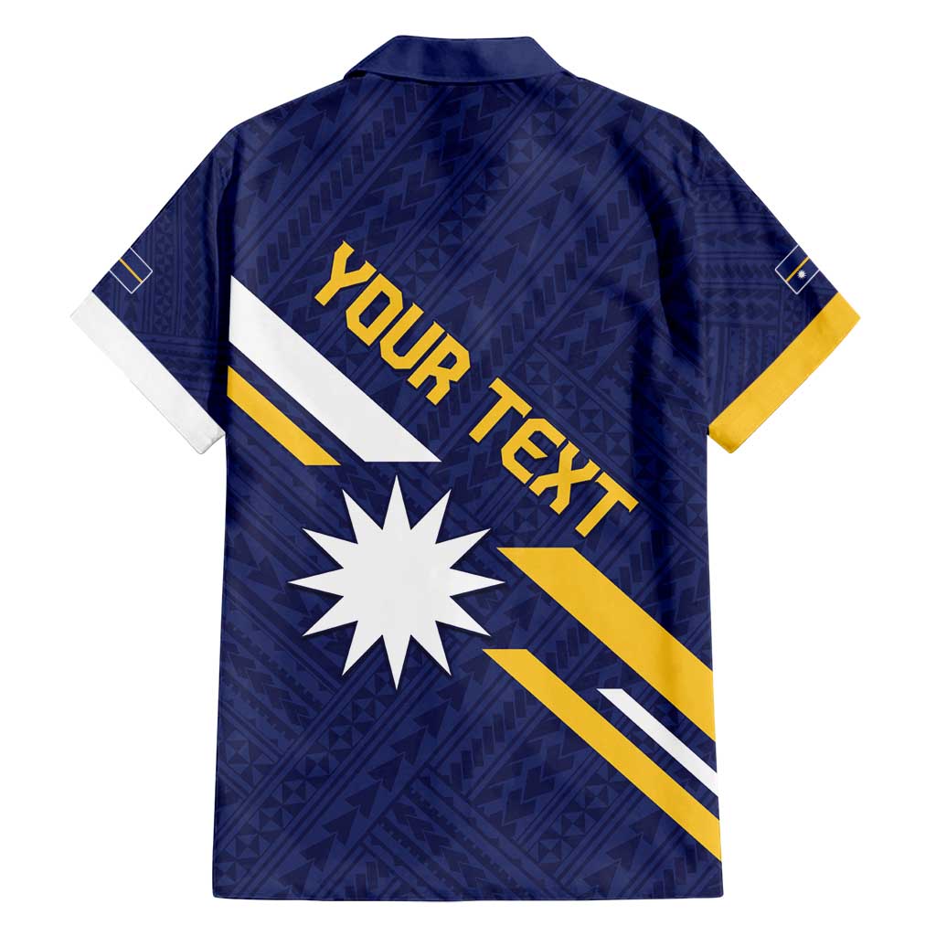 Personalised Happy Nauru Independence Day Family Matching Off Shoulder Maxi Dress and Hawaiian Shirt Polynesian Pattern