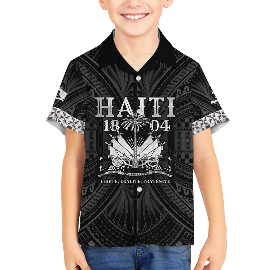 Haiti 1804 Family Matching Off Shoulder Maxi Dress and Hawaiian Shirt Polynesian Silver Neg Maron