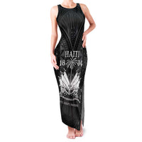 Haiti 1804 Family Matching Tank Maxi Dress and Hawaiian Shirt Polynesian Silver Neg Maron