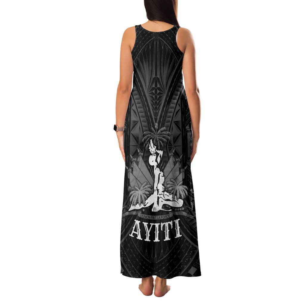 Haiti 1804 Family Matching Tank Maxi Dress and Hawaiian Shirt Polynesian Silver Neg Maron
