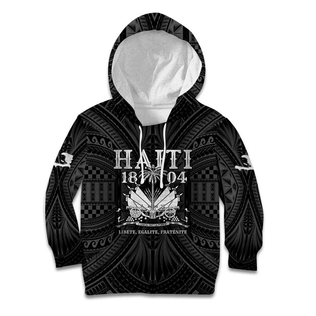 Haiti 1804 Kid Hoodie Polynesian Silver Neg Maron LT05 Hoodie Silver - Polynesian Pride