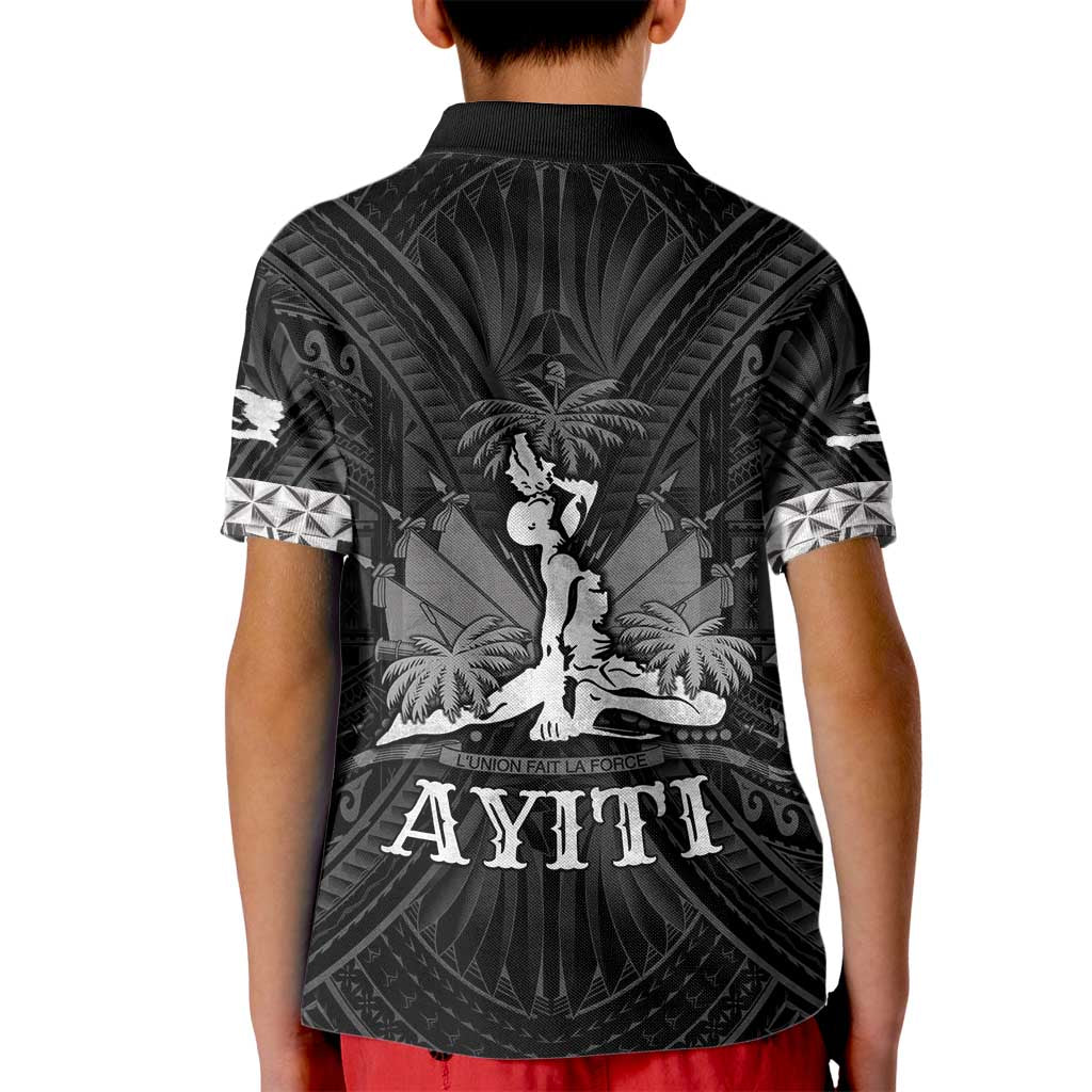 Haiti 1804 Kid Polo Shirt Polynesian Silver Neg Maron