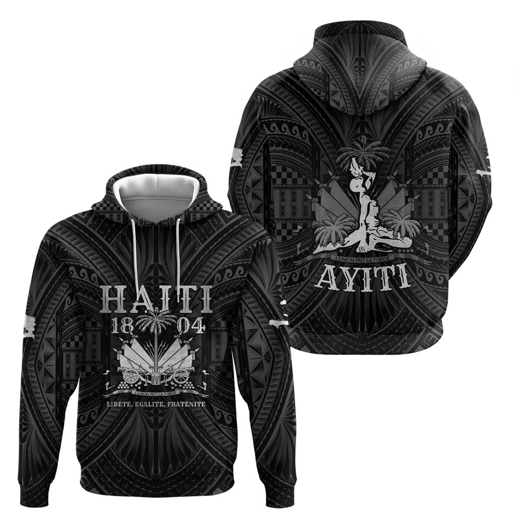 Haiti 1804 Zip Hoodie Polynesian Silver Neg Maron