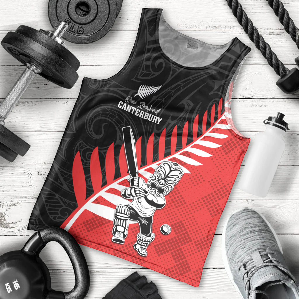 Custom New Zealand Canterbury Cricket Men Tank Top With Maori Pattern