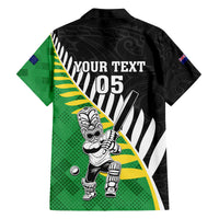 Custom New Zealand Central Districts Cricket Family Matching Off The Shoulder Long Sleeve Dress and Hawaiian Shirt With Maori Pattern LT05 - Polynesian Pride