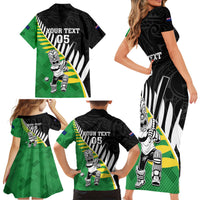 Custom New Zealand Central Districts Cricket Family Matching Short Sleeve Bodycon Dress and Hawaiian Shirt With Maori Pattern LT05 - Polynesian Pride