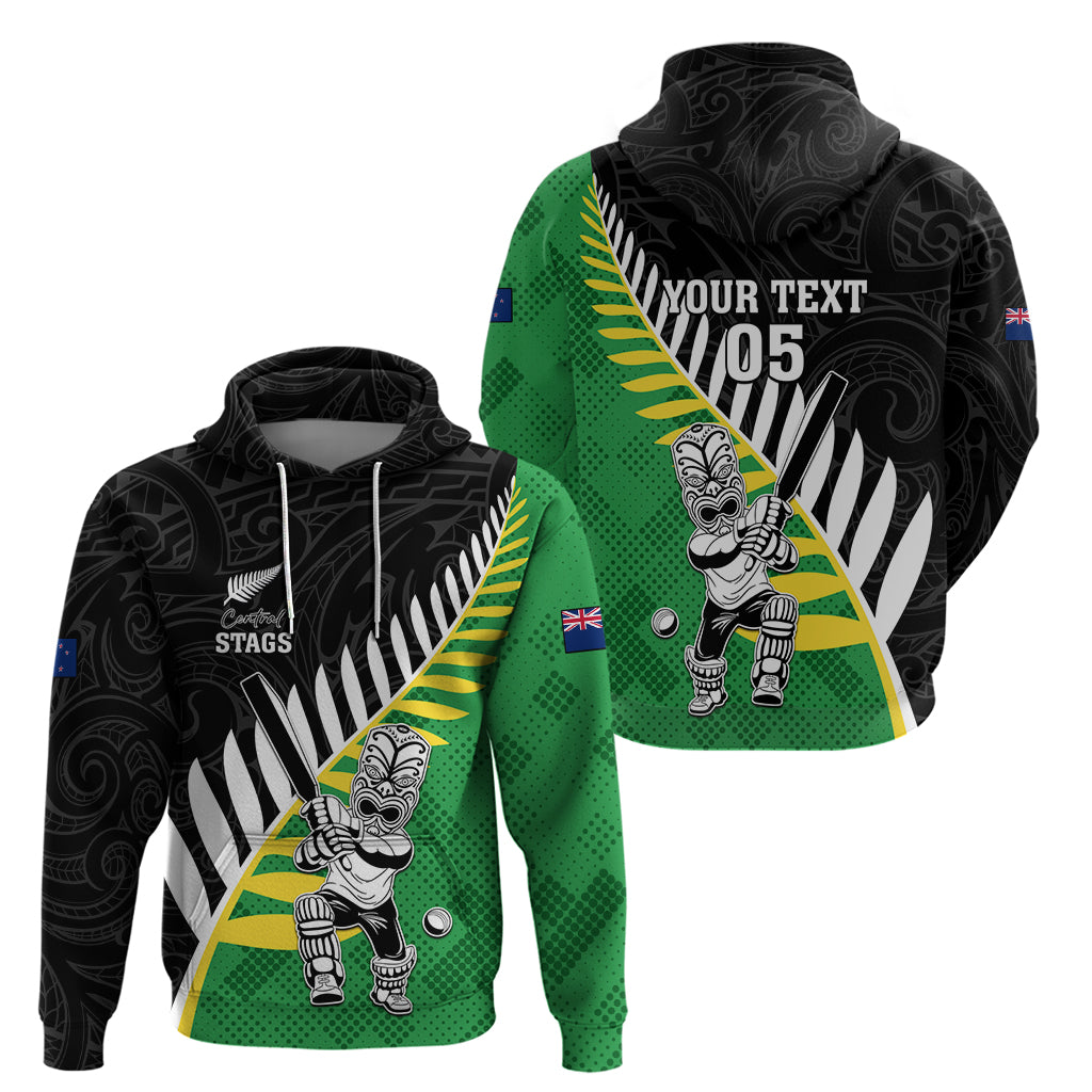 Custom New Zealand Central Districts Cricket Zip Hoodie With Maori Pattern